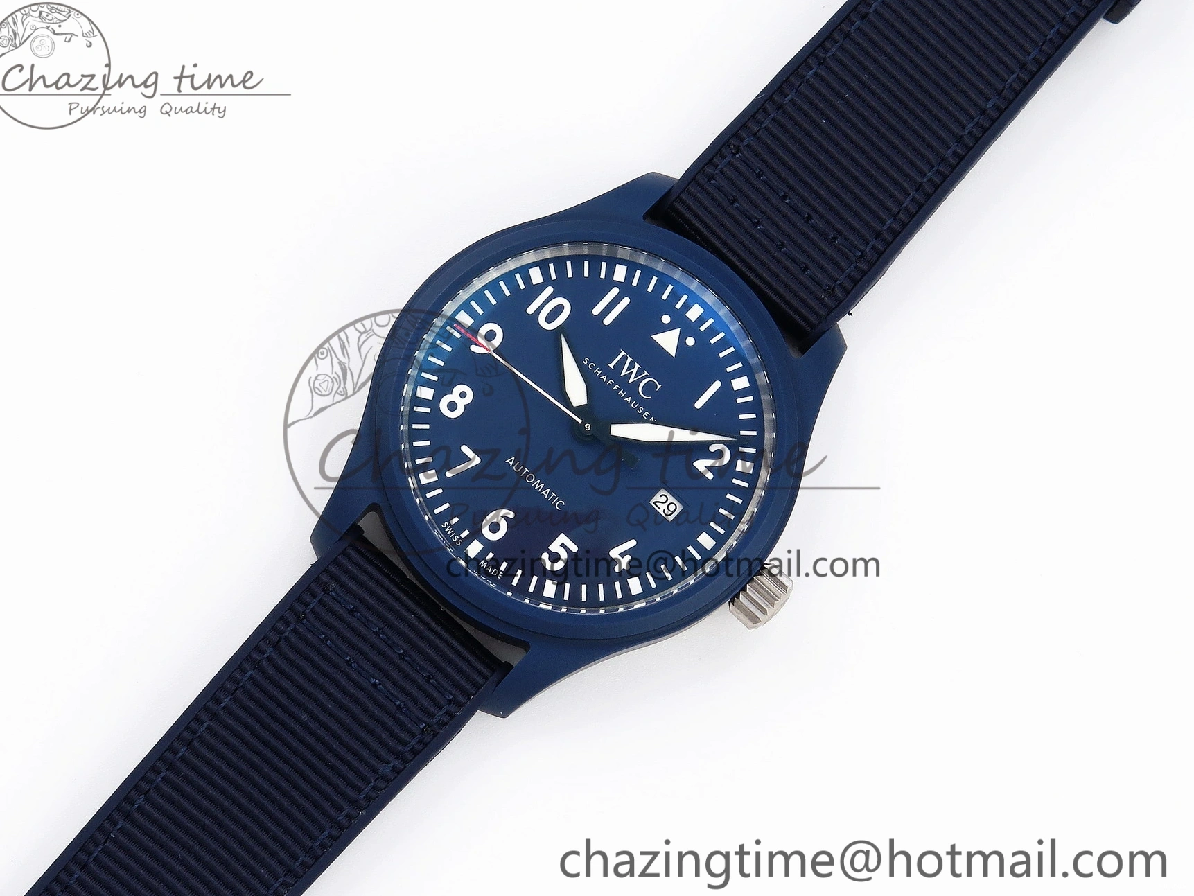 MIROTIME 0206 Original Pilot’s Watch Laureus Blue Ceramic IW328101 ZF 1:1 Best Edition on Blue Nylon Strap A 7027